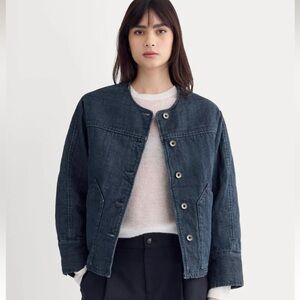 Everlane Blue Denim Quilted Barrel Jacket Size Small